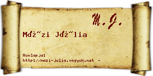 Mázi Júlia névjegykártya